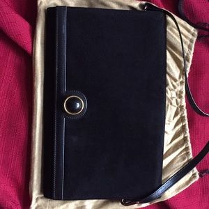 Vintage Italian blackSuede clutch/cross body